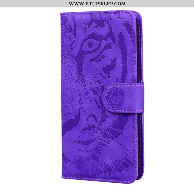 Etui Folio do Poco M4 Pro 5G Nadruk Twarzy Tygrysa